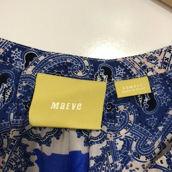 ANTHROPOLOGIE MAEVE Navy Blue Blouse Top - Picture 2 of 5